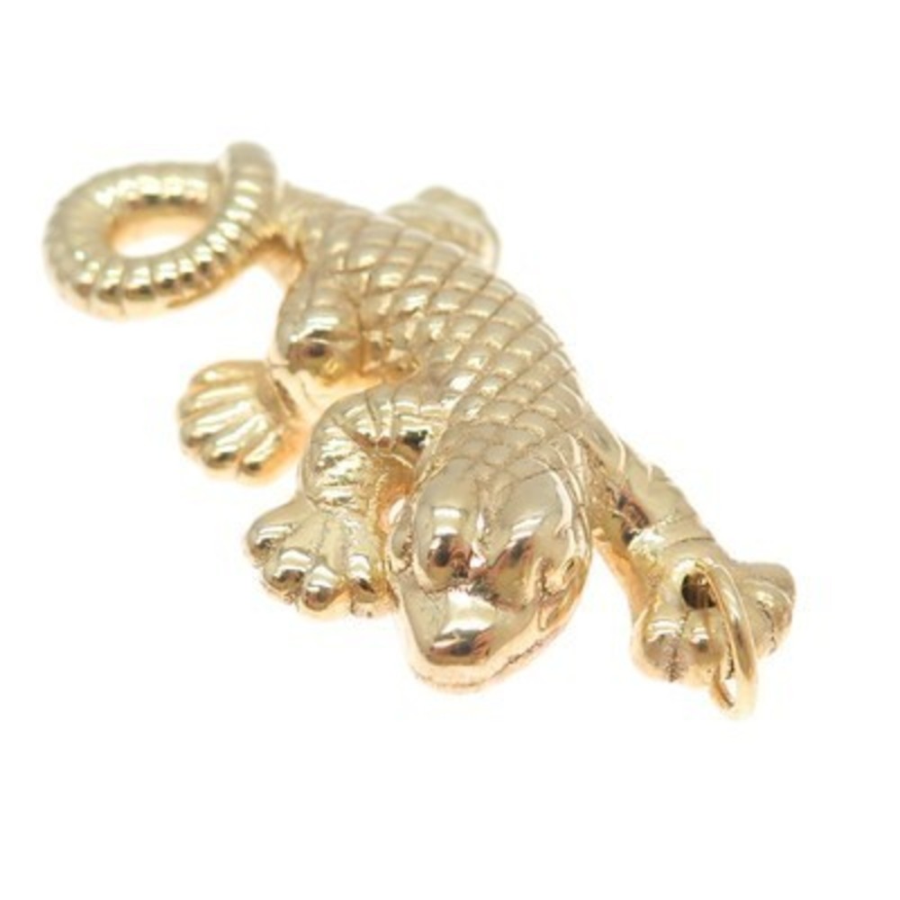 ITAOR 925 Sterling Silver Gold Plated Vintage Italy Lizard 3D Charm Pendant - Picture 6 of 8